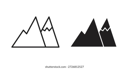 Colección de Vector de iconos de montaña para Diseños web. iconos planos
