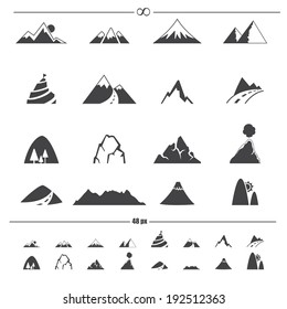 Mountain icons .vector eps10