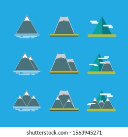 Mountain icons . Vector illustration of mountains landscape for graphic and web design, Modern simple vector sign.