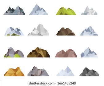 Vector de iconos de montaña. Formas de montaña para logotipos