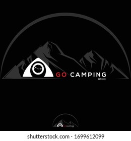 Mountain icon.Vector concept illustration for design.Black background color