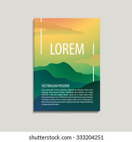 Mountain identity abstract. Geometrical Identity and logotype mockup, folder and page A4, for presentation.