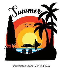 Mountain illustration adventure campfire hiking  Outdoor summer beach surf Camping Vintage Retro travel summer camping, traveling, trip, hiking, camper, nature, journey, Summer Camp T shirt design 