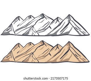 Mountain illustration, adventure . Outdoor vector graphic for t shirt, poster and other uses. Mountain graphic black white landscape sketch vector.