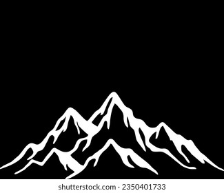 Mountain. The mountain illustration captures the awe-inspiring majesty of towering peaks against the canvas of the sky.