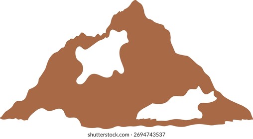 Ilustración de montaña en diseño plano. Vector aislado