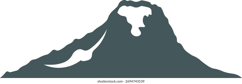 Ilustración de montaña en diseño plano. Vector aislado