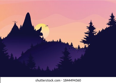 Mountain Illustration | Landscape Mountain Illustration | Landscape Illustration Design