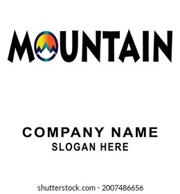 vector de diseño de logotipo de ilustración de montaña