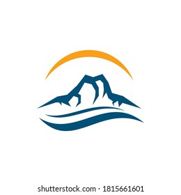 Mountain illustration logo template vector