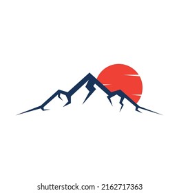 Diseño vectorial de logotipo de ilustración de montaña