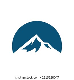 Diseño vectorial de logotipo de ilustración de montaña