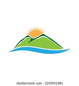 Mountain illustration logo vector and symbol design