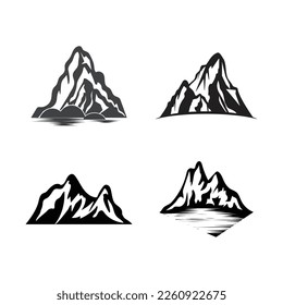 Diseño del vector y símbolo de la ilustración de montaña