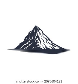 Mountain illustration on white background. Mountain logo Images.