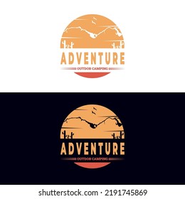 Mountain illustration, outdoor adventure . for greeting cards, posters and t-shirts printing.