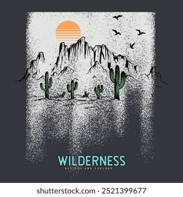 Mountain illustration, outdoor adventure for t-shirt and apparel design, typography, print, logo, poster Design