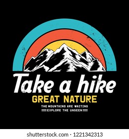 Mountain Illustration, Outdoor Adventure . Vector Graphic For T Shirt And Other Uses.