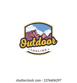 Mountain illustration, outdoor adventure . Vector graphic for t shirt and other uses.