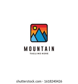 
Mountain illustration, outdoor adventure . Vector graphic for Mountain Logo Badges