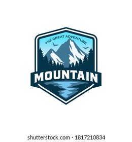 Mountain illustration, outdoor adventure . Vector graphic for t shirt and other uses.