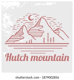 Mountain illustration, outdoor adventure.  Vector graphic for t shirt, pillow, mug, sticker and other uses. Outdoor Adventure Inspiring Motivation Quote. 100% Vector Typography
