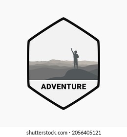 Mountain illustration, outdoor adventure . Vector graphic for t shirt and other uses.