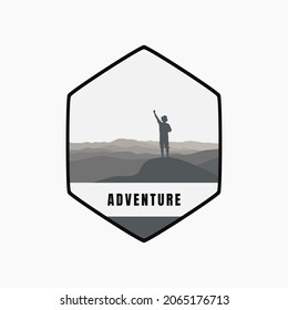 Mountain illustration, outdoor adventure . Vector graphic for t shirt and other uses.