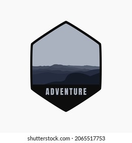 Mountain illustration, outdoor adventure . Vector graphic for t shirt and other uses.