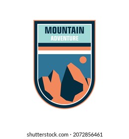 Mountain illustration, outdoor adventure . Vector graphic for t shirt and other uses.