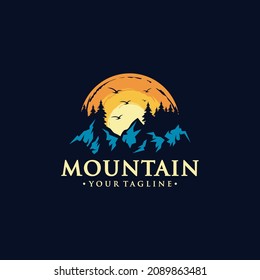 Mountain illustration, outdoor adventure . Vector graphic for t shirt and other uses.
