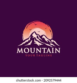 Mountain illustration, outdoor adventure . Vector graphic for t shirt and other uses.