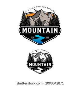 Mountain illustration, outdoor adventure . Vector graphic for t shirt and other uses.
