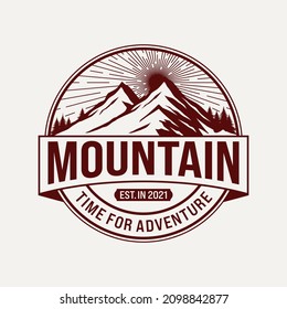 Mountain illustration, outdoor adventure . Vector graphic for t shirt and other uses.
