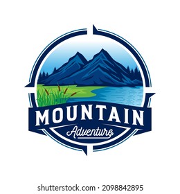 Mountain illustration, outdoor adventure . Vector graphic for t shirt and other uses.
