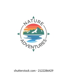 Mountain illustration outdoor adventure Vector graphic for t shirt and other uses