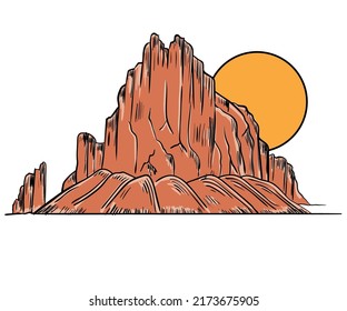 Mountain illustration. Outdoor adventure vector graphic for t shirt, poster and other uses. Mountain  graphic sketch vector. 