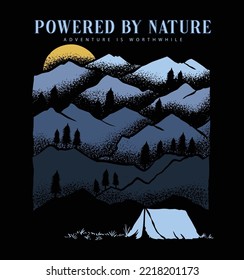 Mountain illustration, outdoor adventure . Vector graphic for t shirt and other uses