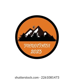 Mountain illustration, outdoor adventure . Vector graphic for t shirt and other uses.Vintage mountain and outdoor adventures icon logo. Travel Tourism, hiking and camping Logo