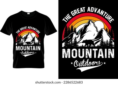 Ilustración de montaña, aventura al aire libre Vector gráfico para camiseta Diseño