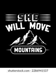 Mountain illustration, outdoor adventure . Vector graphic for t shirt and other uses. 