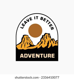 Mountain illustration, outdoor adventure . Vector graphic for t shirt and other uses.