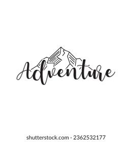 Mountain illustration, outdoor adventure . Vector graphic for t shirt and other uses.