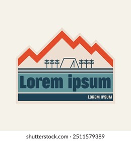 Mountain illustration, outdoor adventure . Vector graphic for t shirt and other uses.