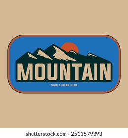 Mountain illustration, outdoor adventure . Vector graphic for t shirt and other uses.