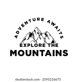 Mountain illustration, outdoor adventure . Vector graphic for t shirt and other uses