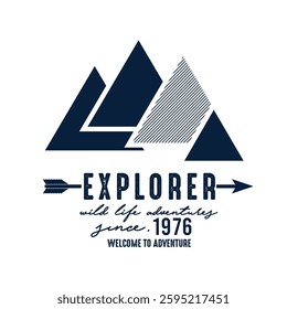 Mountain illustration, outdoor adventure . Vector graphic for t shirt and other uses