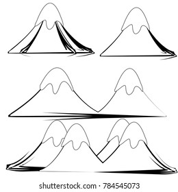 mountain  illustration set isolated background vector