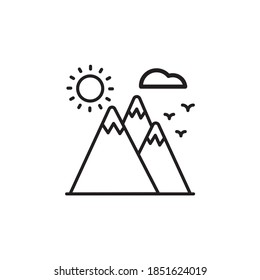 Mountain illustration style outline icon. EPS 10 File