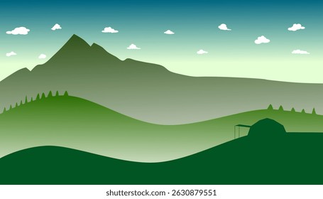 mountain illustration in vector graphic design